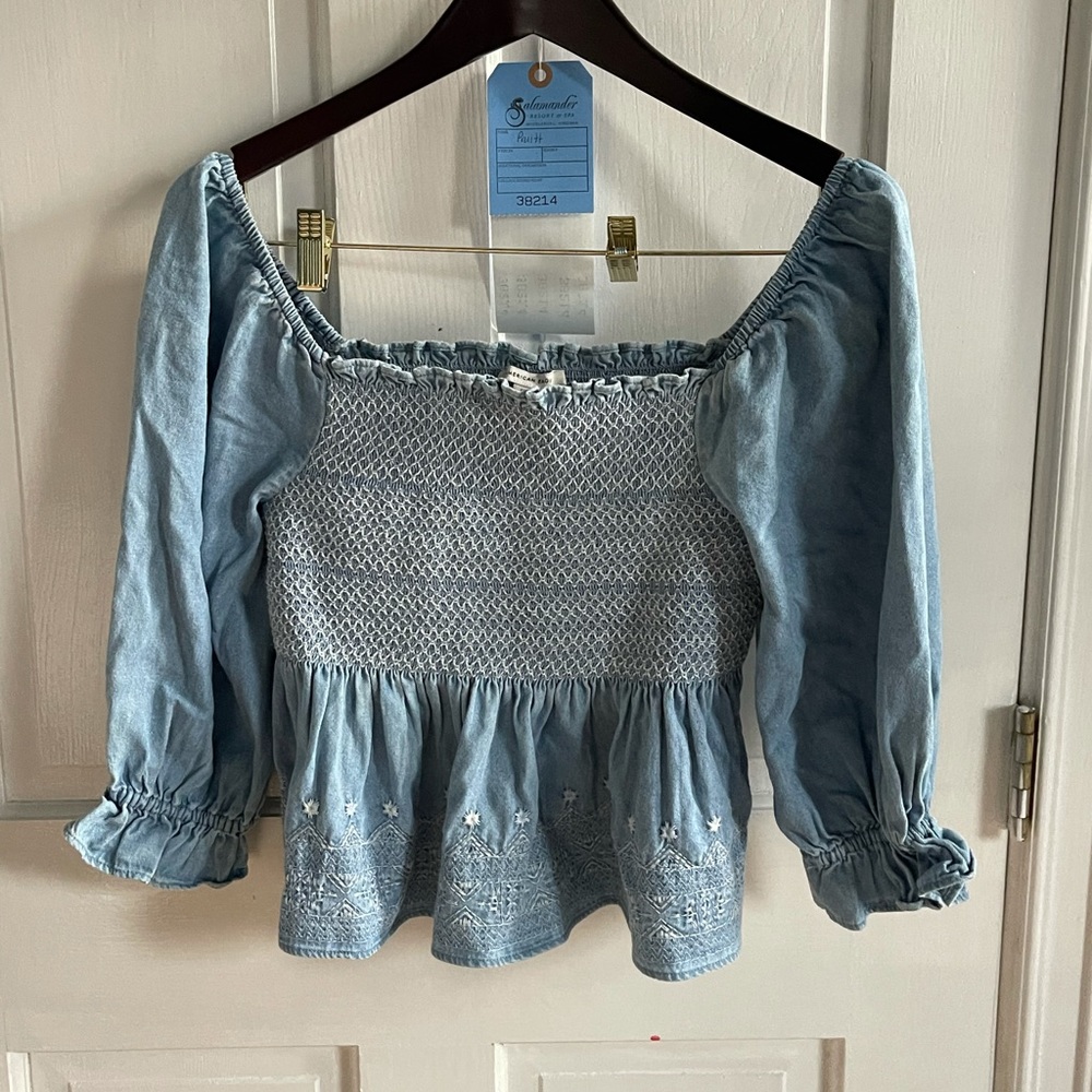 AE Denim crop top